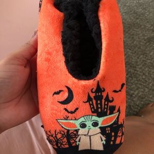 Halloween baby yoda slippers
